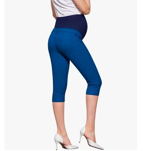 Hybrid & Company Maternity Capri High Waist Stretch Denim Capri, Large - Picture 3 of 9